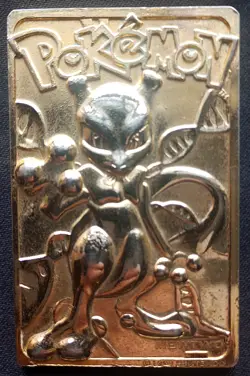 1999 Burger King Limited Edition Pokemon Trading Card 23K Gold Plated Mewtwo - Image 2