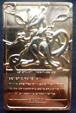 1999 Burger King Limited Edition Pokemon Trading Card 23K Gold Plated Mewtwo - Image 4
