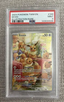 Pokemon TCG Eevee 188/167 Twilight Masquerade PSA 9 - Image 1
