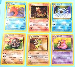 POKEMON VINTAGE LOT OF 6 DIFFERENT FOSSIL 1ST EDITION UNCOMMONS SLOWBRO KINGLER+ - Image 1
