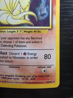 Ninetails Holo 12/102 Base Set Pokemon TCG LP Lightly Played English - Image 5