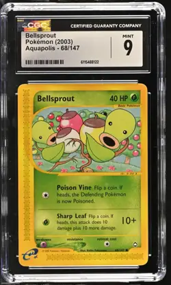 CGC MINT 9 Pokemon Bellsprout 68/147 2003 Aquapolis - Image 1