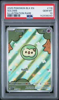 2025 POKEMON BLK EN-BLACK BOLT ILLUSTRATION RARE #118 SOLOSIS PSA 10 - Image 1
