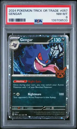 2024 POKEMON TRICK OR TRADE #057 GENGAR PSA 8 - Image 1