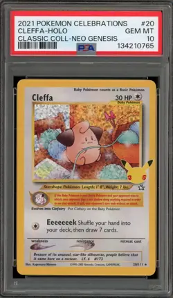 Pokemon Cleffa Celebrations Classic Coll. Neo Genesis Holo #20 PSA 10 Gem Mint - Image 1