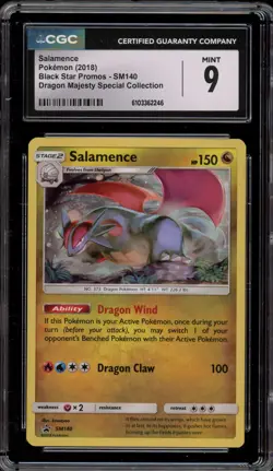 Pokemon Salamence Dragon Majesty Special Coll. Black Star Holo Promo SM140 CGC 9 - Image 1