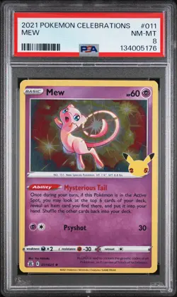 2021 POKEMON CELEBRATIONS #011 MEW PSA 8 - Image 1