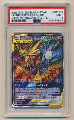 PSA 9 Pokemon Black Star Promo Moltres & Zapdos & Articuno GX #SM210 MINT! - Image 1