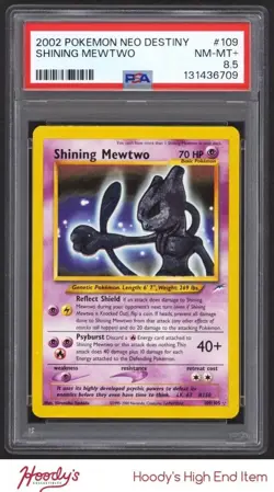 2002 Pokemon Neo Destiny Unlimited #109 Shining Mewtwo HOLO R PSA 8.5 NM-MT+ - Image 1