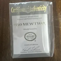 Burger King 1999 Limited edition Pokemon 23 kt gold plated trading card Meowtwo - Image 3