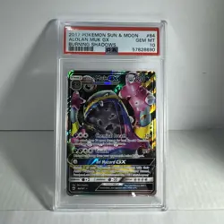 Pokemon Alolan Muk GX Holo Ultra Rare Burning Shadows 84/147 Near Mint PSA 10 - Image 1