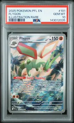 2025 POKEMON PFL EN-PHANTASMAL FLAMES ILLUSTRATION RARE #101 FLYGON PSA 10 - Image 1