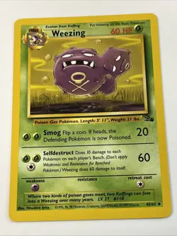 Weezing 45/62 Fossil Regular 1999 Unlimited Pokemon Game TCG - Image 1