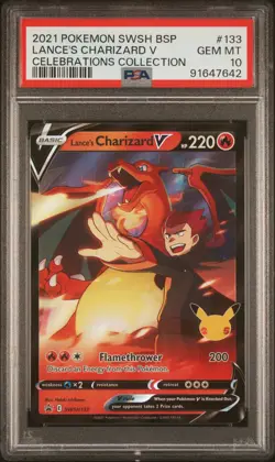 PSA 10 2021 Pokemon Swsh Black Star Promo #133 Lance'S Charizard V - Image 1