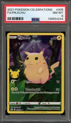 Pokemon Pikachu Celebrations Full Art #005 PSA 8 - Image 1