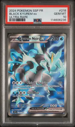 2024 POKEMON FRENCH SSP FR-SURGING SPARKS ULTRA RARE #218 BLACK KYUREM EX PSA 10 - Image 1