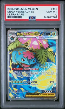 2025 POKEMON MEG EN-MEGA EVOLUTION ULTRA RARE #155 MEGA VENUSAUR EX PSA 10 - Image 1