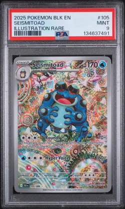 2025 POKEMON BLK EN-BLACK BOLT ILLUSTRATION RARE #105 SEISMITOAD PSA 9 - Image 1