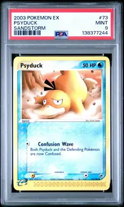 2003 POKEMON EX SANDSTORM #73 PSYDUCK PSA 9 - Image 1