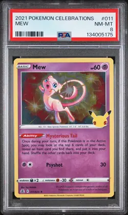 2021 POKEMON CELEBRATIONS #011 MEW PSA 8 - Image 1