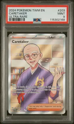 2024 POKEMON TWM EN-TWILIGHT MASQUERADE ULTRA RARE #203 CARETAKER PSA 9 - Image 1