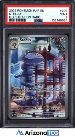 Pokemon 2023 Steelix 208/182 Full Art Illustration Rare Paradox Rift PSA 9 - Image 1
