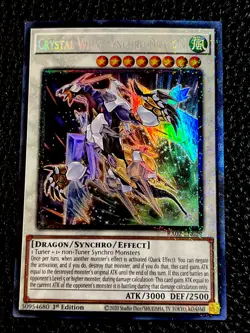 Crystal Wing Synchro Dragon RA02-EN029 Yugioh 1st Ed. Prismatic Collector’s Rare - Image 1