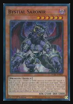 Bystial Saronir DABL-EN007 Super Rare Darkwing Blast 1st Edition Yu-Gi-Oh! - Image 1