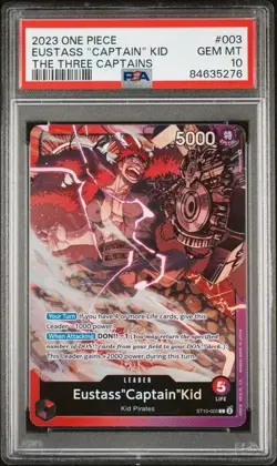 2023 One Piece The Three Captains Eustass "Captain" Kid PSA 10 GEM #003 Pirate - Image 1