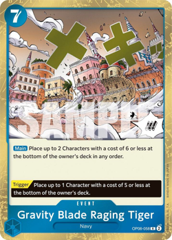 One Piece TCG - Gravity Blade Raging Tiger OP06-058 Rare - Image 1