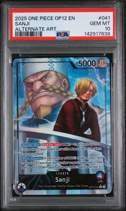 2025 ONE PIECE OP12-LEGACY OF THE MASTER ALTERNATE ART #041 SANJI PSA 10 - Image 1