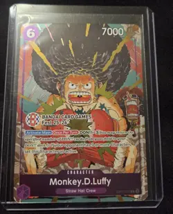 Bandai Card Fest Afro Monkey D.Luffy English One Piece Promo Card OP07-073 - Image 1