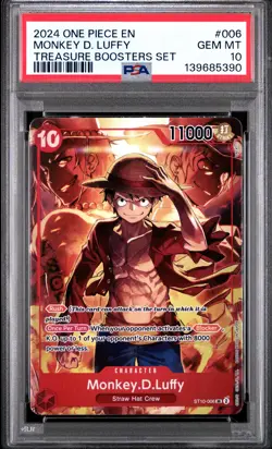 2024 ONE PIECE PROMOS TREASURE BOOSTERS SET #006 MONKEY D. LUFFY PSA 10 - Image 1