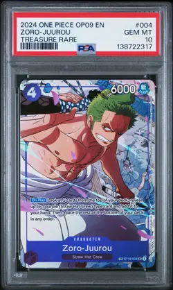 2024 ONE PIECE OP09-EMPERORS IN THE NEW WORLD TREASURE RARE ZORO-JUUROU PSA 10 - Image 1