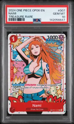 2024 ONE PIECE OP06-WINGS OF THE CAPTAIN TREASURE RARE #007 NAMI PSA 10 - Image 1