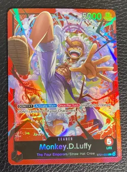 Monkey.D.Luffy ST21-001 - One Piece TCG Starter Deck EX: Gear 5 Foil NM Leader - Image 1
