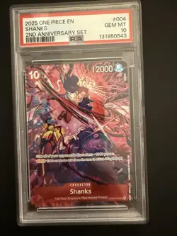 Shanks (004) (English Version 2nd Anniversary Set) OP09-004 One Piece PSA 10 - Image 1
