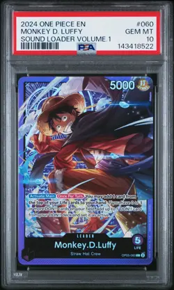 2024 ONE PIECE PROMOS SOUND LOADER VOLUME.1 #060 MONKEY D. LUFFY PSA 10 - Image 1