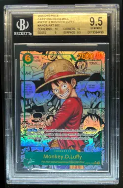 2025 One Piece Carrying on His Will Monkey D Luffy Manga Art #OP13-118 BGS 9.5 - Image 1