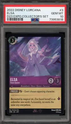 Disney Lorcana Elsa Snow Queen D23 Expo Set 1st Edition Holo Promo 3/P1 PSA 10 - Image 1