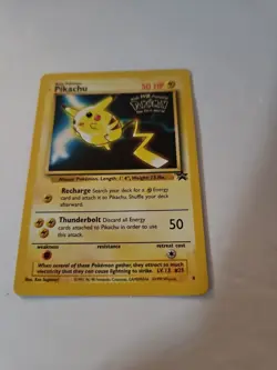 Pokemon TCG Pikachu #4 Stamped 1999 WB Movie Black Star Promo Card HP - Image 1