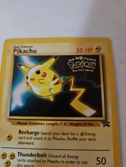 Pokemon TCG Pikachu #4 Stamped 1999 WB Movie Black Star Promo Card HP - Image 2