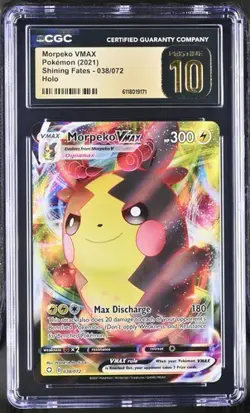 ✨✨✨ CGC 10 PRISTINE Morpeko VMAX 038/072 Shining Fates Pokemon Card - Image 1
