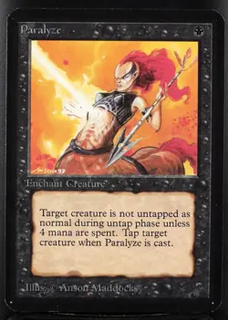 MTG Paralyze Alpha 1993 Magic Card - Image 1