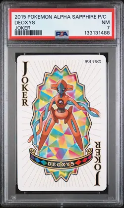 2015 POKEMON ALPHA SAPPHIRE PLAYING CARDS JOKER DEOXYS PSA 7 - Image 1
