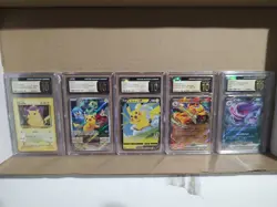 Pokemon Graded Cards, Lot of 5, Picachu, Charizard, Gengar, All Pristine 10 - Image 1