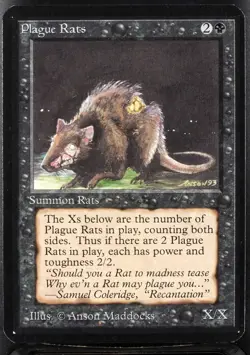 MTG Plague Rats Alpha 1993 Magic Card - Image 1