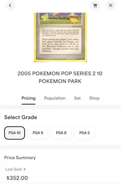 Pokemon Park Trainer Card 2005 POP Series 2 CGC Pristine 10 - Image 3