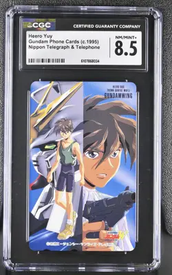 CGC 8.5 Gundam Wing Heero Yuy # 1995 NTT Phone Card Anime C34 - Image 1