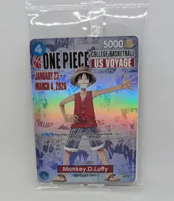 One Piece Monkey D. Luffy US Voyage College Basketball Promo Card (Sealed) - Image 1